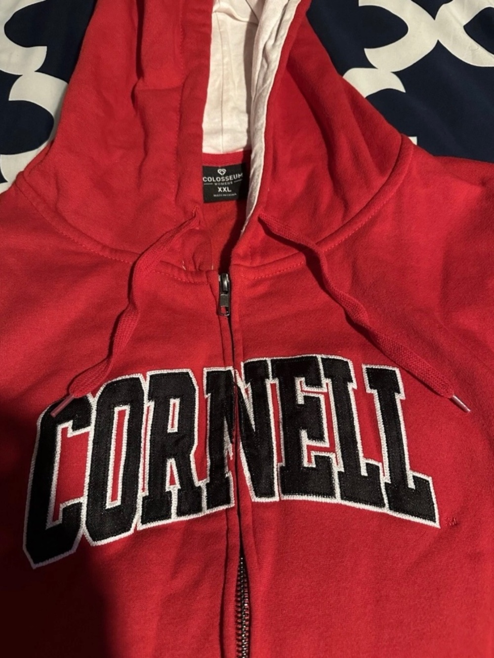 Cornell University XXL Women’s big red full zip hoodie athletic